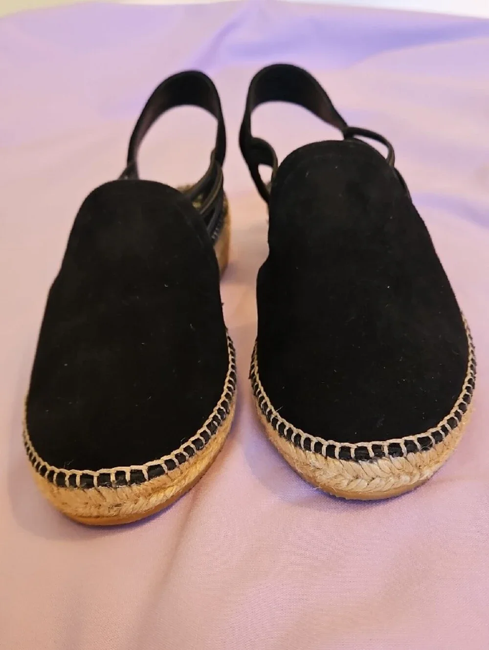 Toni Pons Black Suede Slingback Espadrille Flats NWT